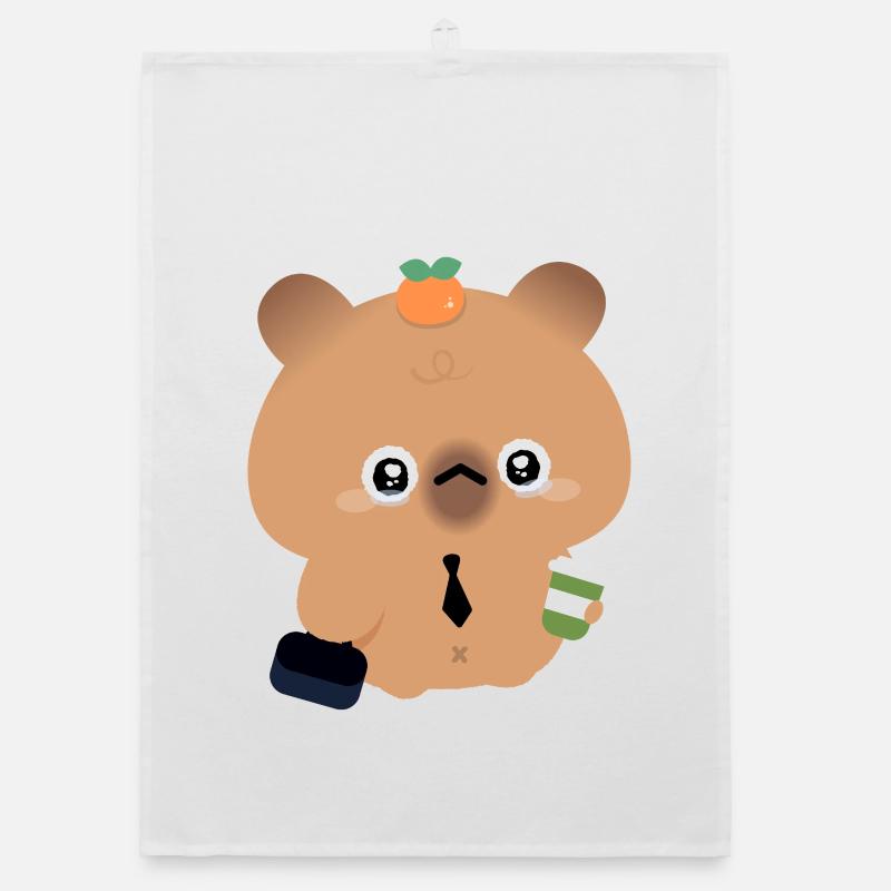Coffee Capybara Organic dish towel