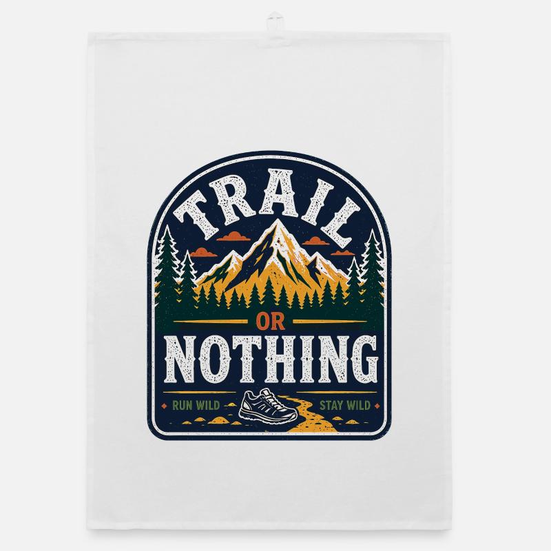 Trail or Nothing Run Wild-Abzeichen Organic Geschirrtuch
