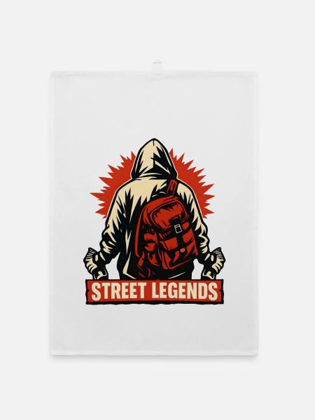 Street Legends Hoodie Motiv - Organic Geschirrtuch - Weiß - Vorne