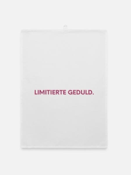 Limitierte Geduld / Lustiges T-Shirt für jeden Tag - Organic Geschirrtuch - Weiß - Vorne