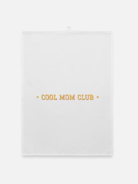 Cool Mom Club – Brustprint College Schrift - Organic Geschirrtuch - Weiß