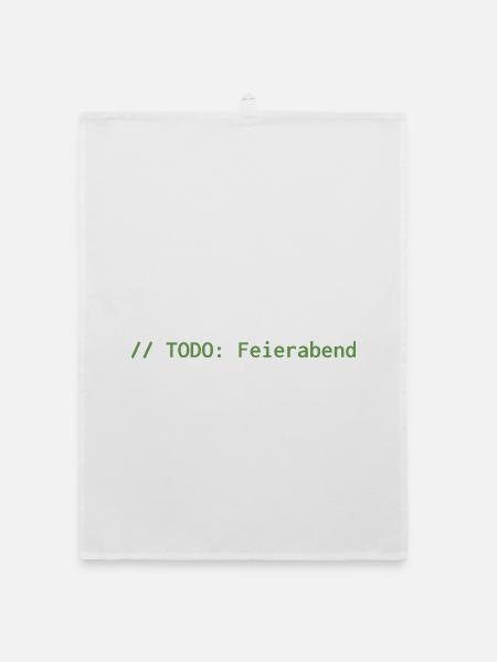// TODO: Feierabend – Programmierer Shirt - Organic Geschirrtuch - Weiß