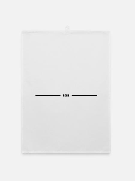 2026 year line - Organic dish towel - white - Front