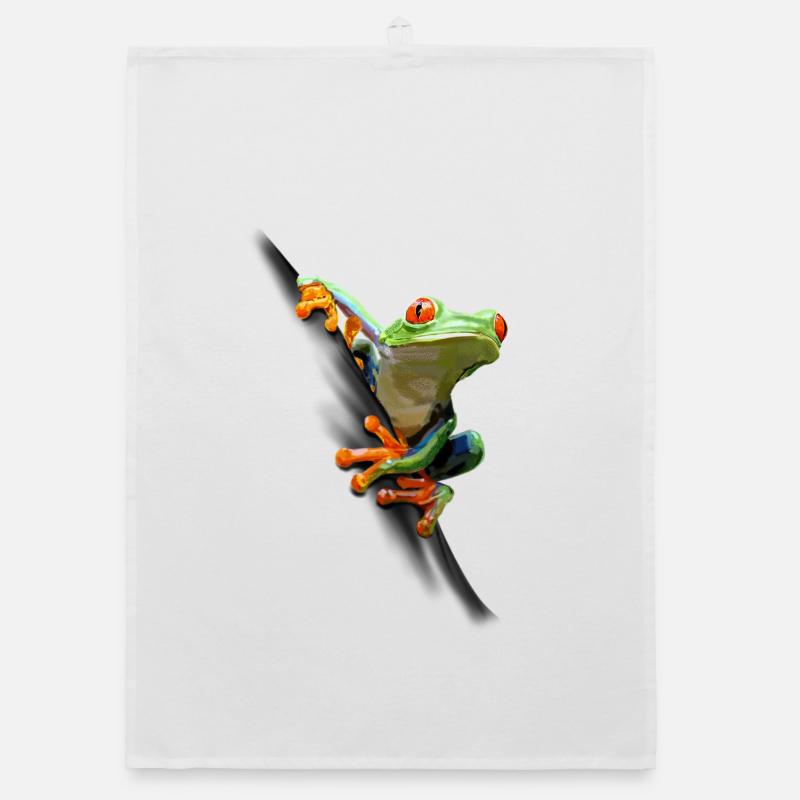 Frosch - Organic Geschirrtuch - Weiß