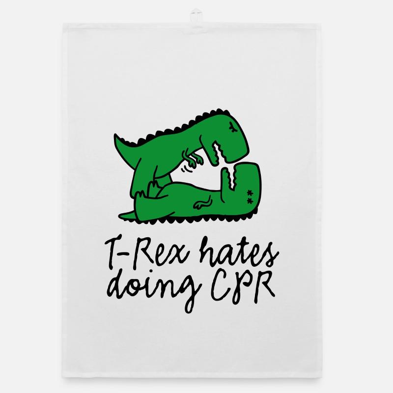T-Rex hates doing CPR first aid instructor Organic dish towel