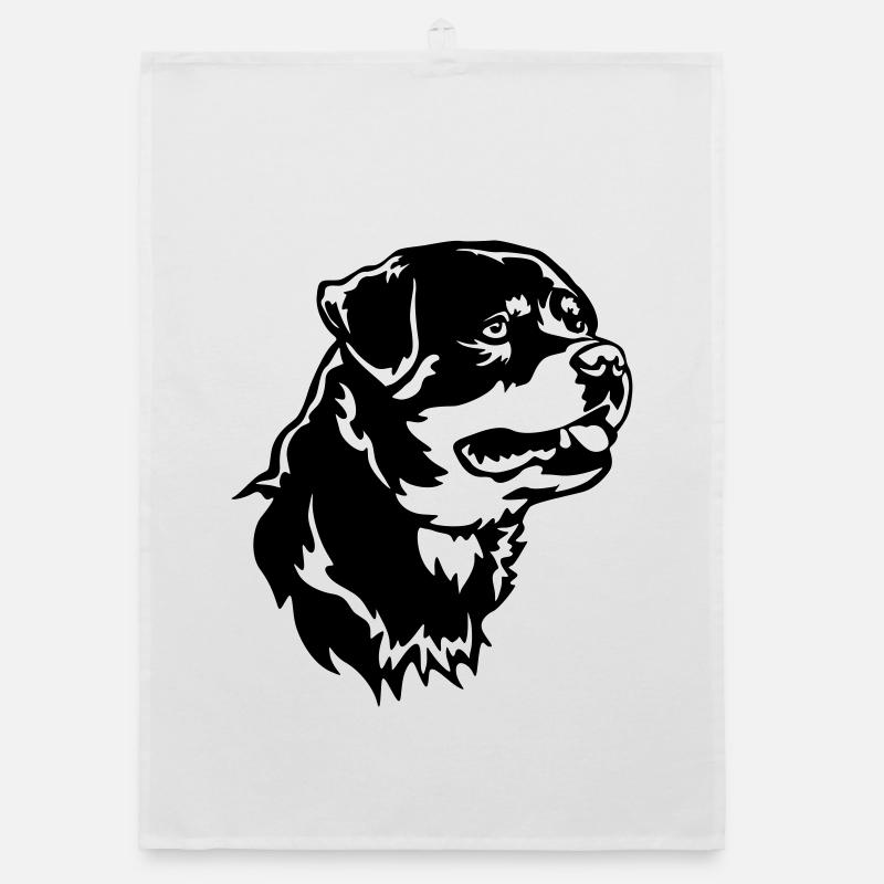 Rottweiler Head Organic dish towel