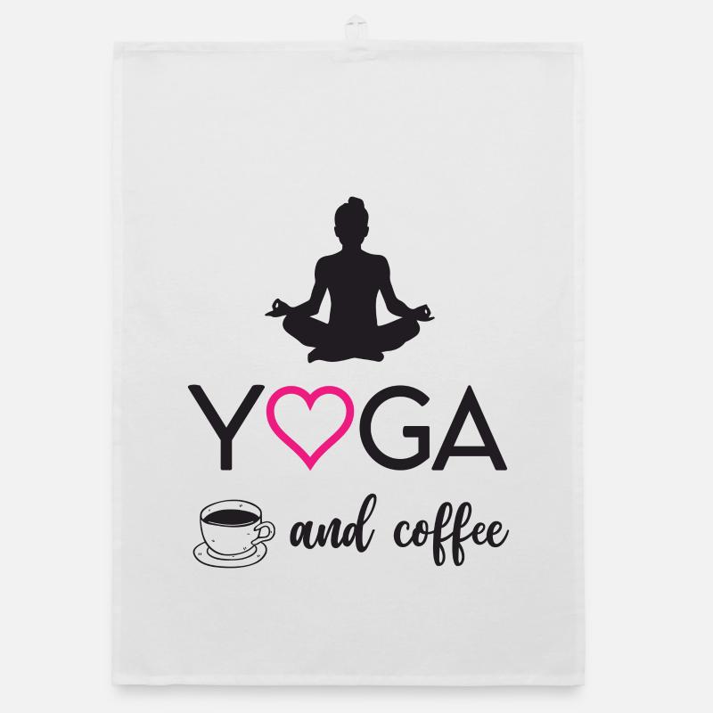 Yoga and Coffee Organic dish towel