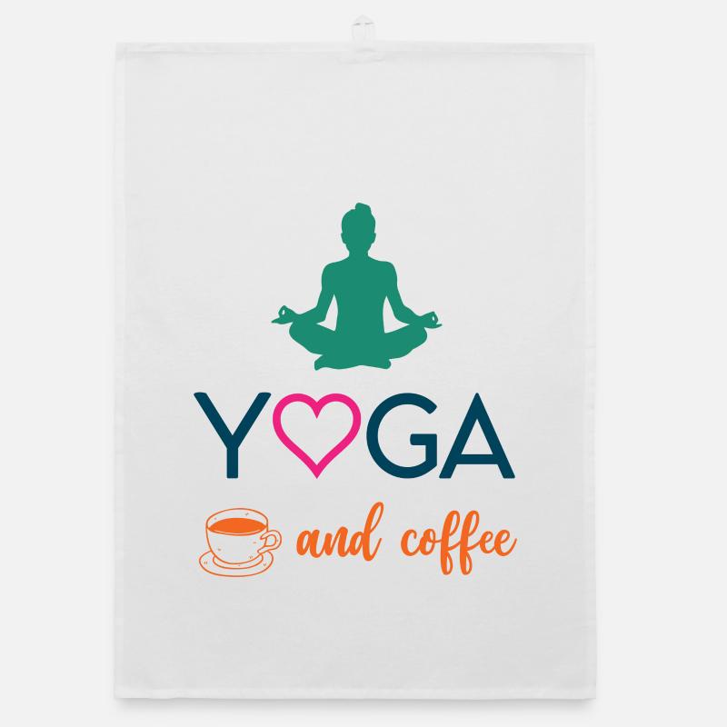 Yoga and Coffee Organic dish towel