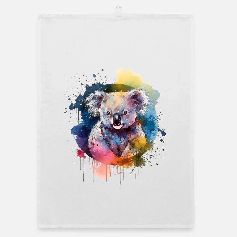 Koala coloré Torchon bio