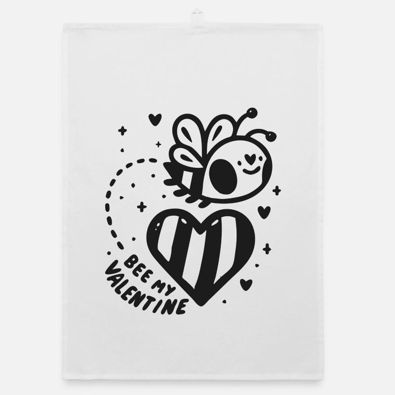 Bee My Valentine Valentine's Day Love Partner Bee Organic dish towel
