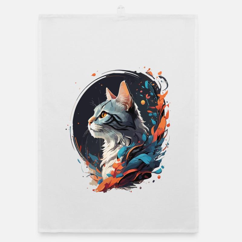 Bunte Katze Organic Geschirrtuch