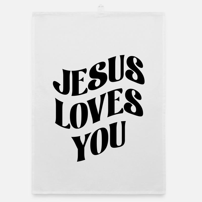 Jésus t’aime Torchon bio