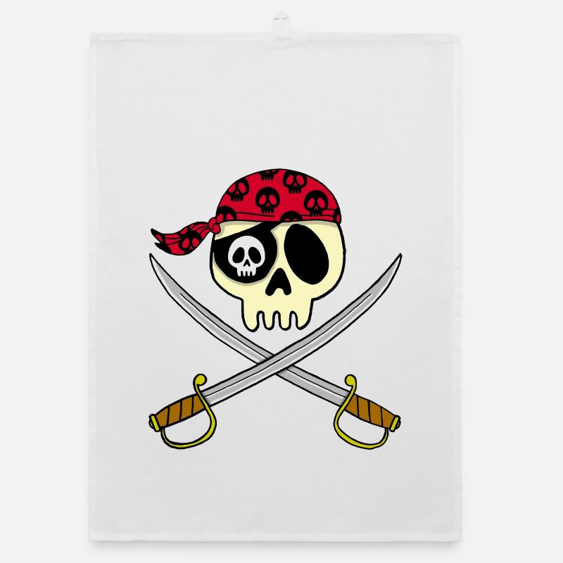 Pirate Skull Organic dish towel