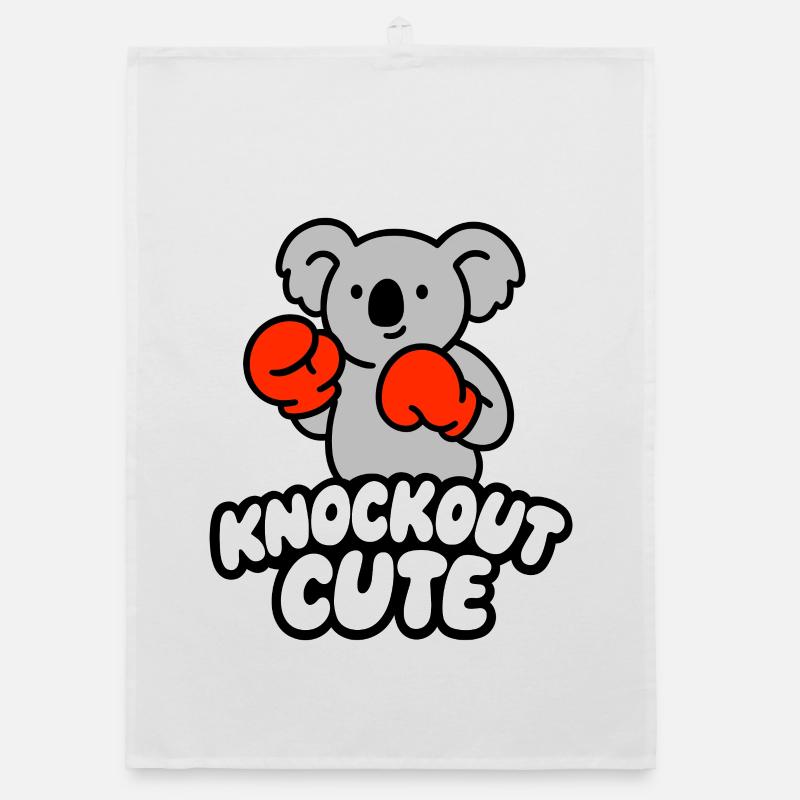 Knockout Cute Koala mit Boxhandschuhen Organic Geschirrtuch