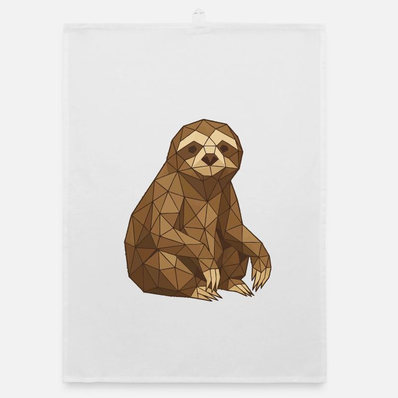 Geometric Sloth Low-Poly Organic dish towel