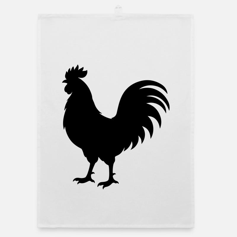 Rooster Silhouette Organic dish towel