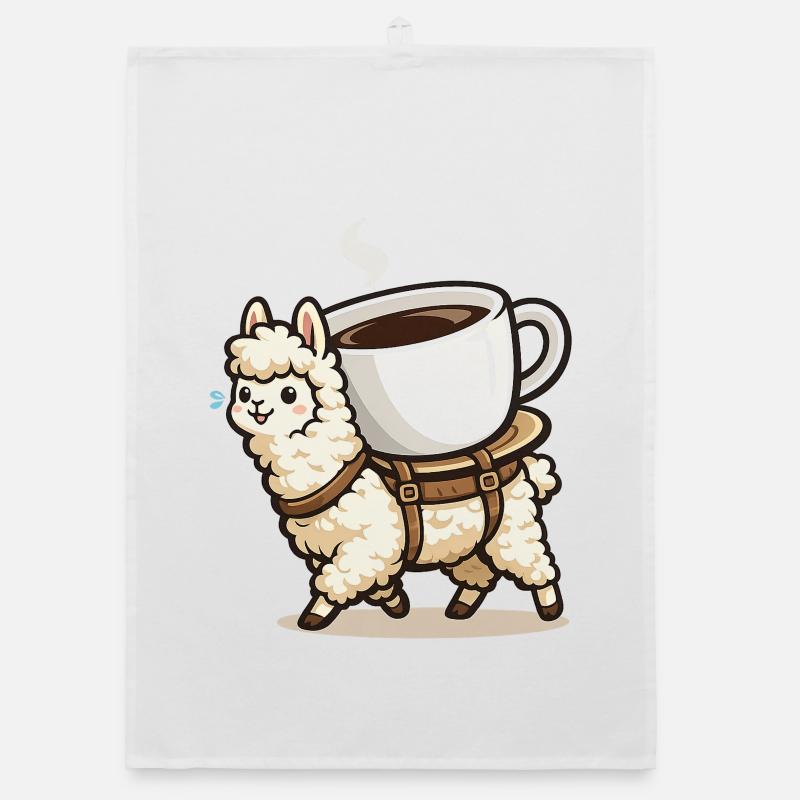Kaffee Llama Trage-Design Organic Geschirrtuch