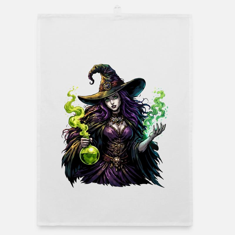Witch with Potion Organic dish towel