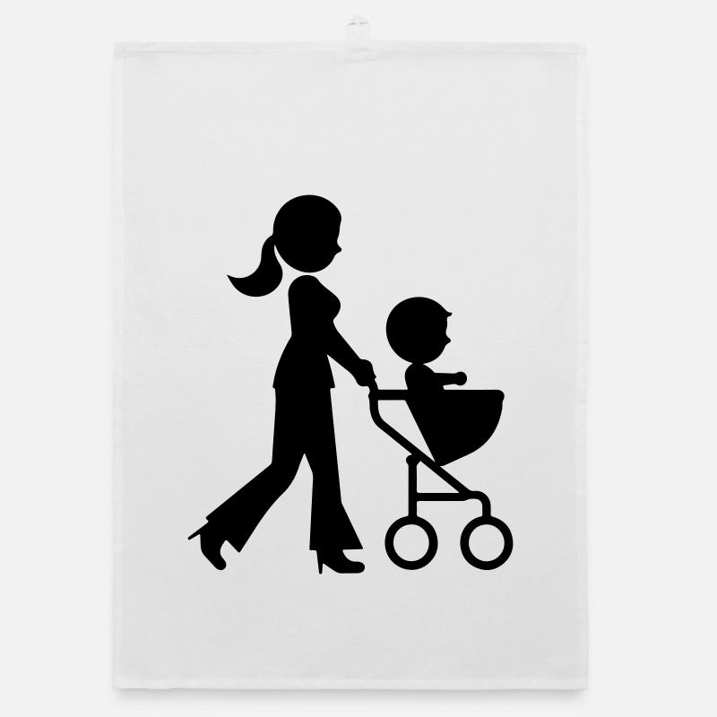 Maman poussette bébé Torchon bio