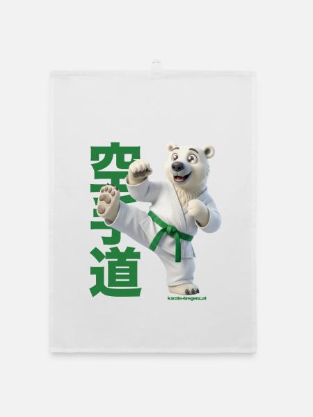 Karate Eisbär - Organic Geschirrtuch - Weiß - Vorne