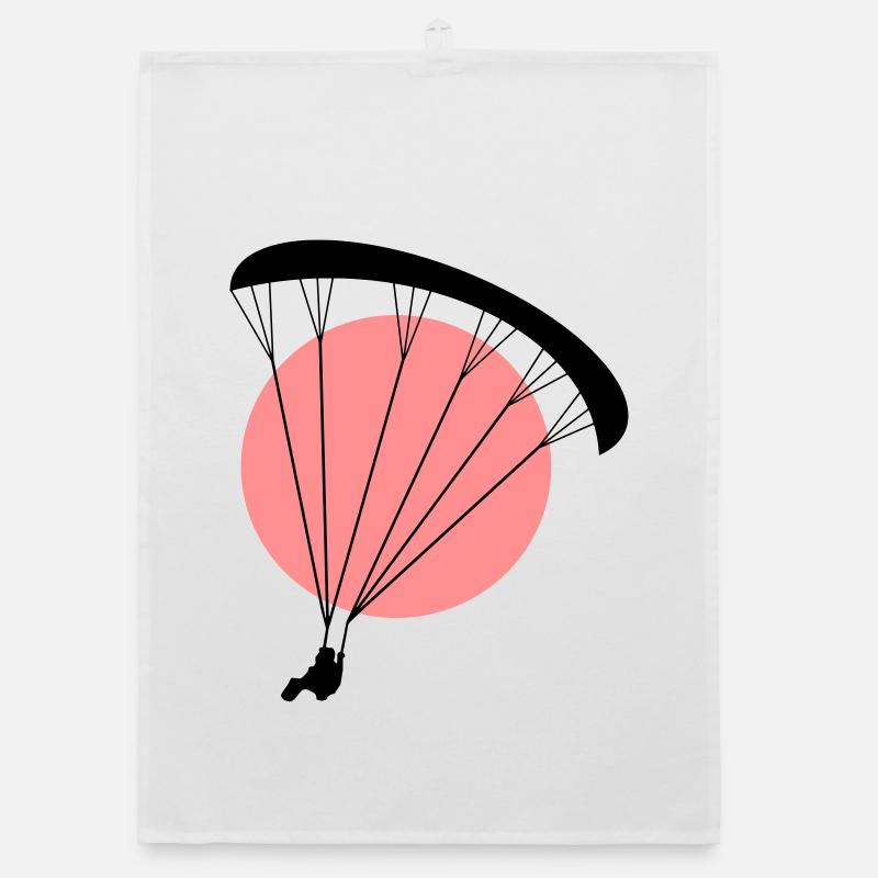 Paraglider Sunset Vector Organic dish towel