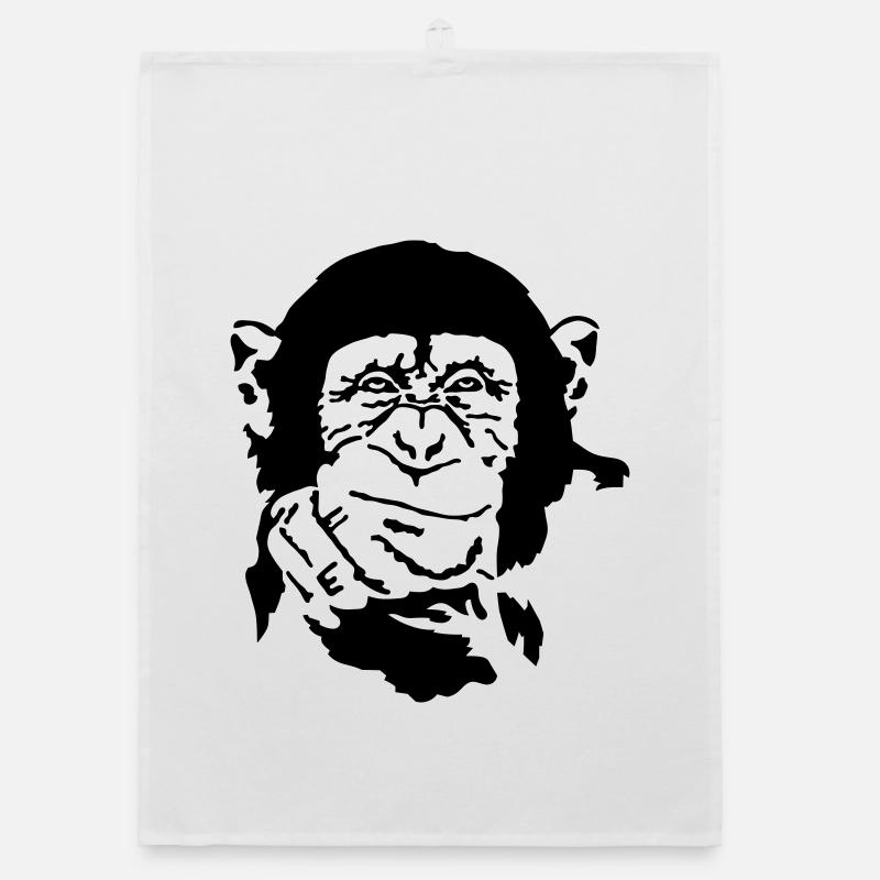 Affe - Organic Geschirrtuch - Weiß