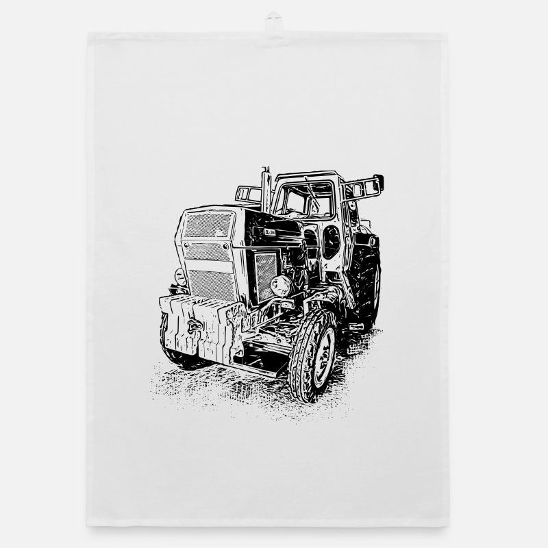 Traktor Fortschritt ZT 303 E - Organic Geschirrtuch - Weiß