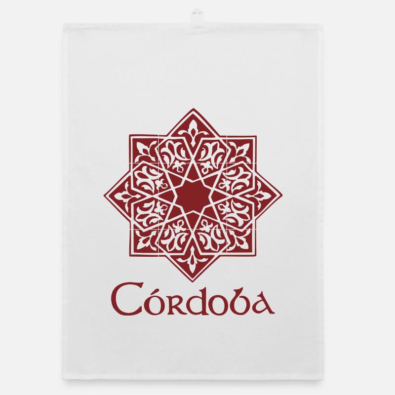 Cordoue 2 (rouge) - Torchon bio - blanc