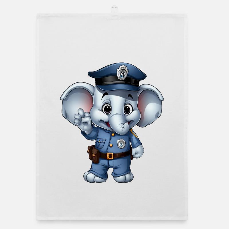 Polizei Elefäntchen Organic Geschirrtuch