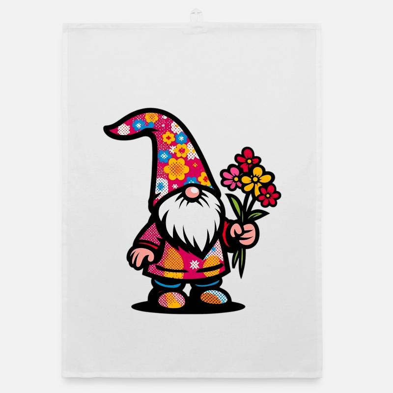 Gnome à fleurs Torchon bio