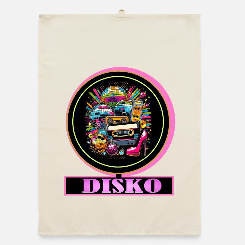 Disco Retro Cassette Neon Gloss Torchon bio