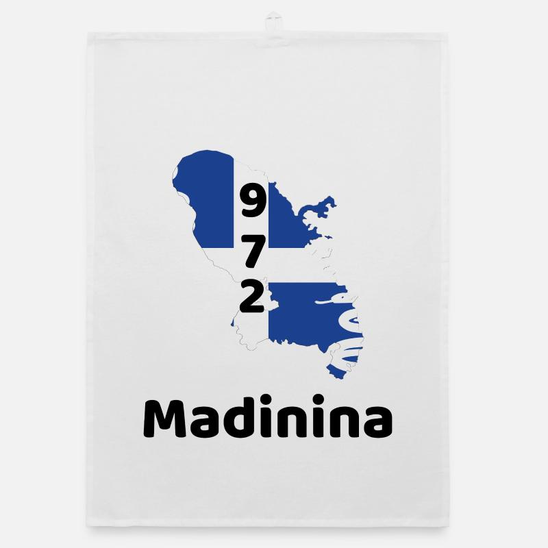 Ile de Madinina 972 avec drapeau - Sticker Torchon bio
