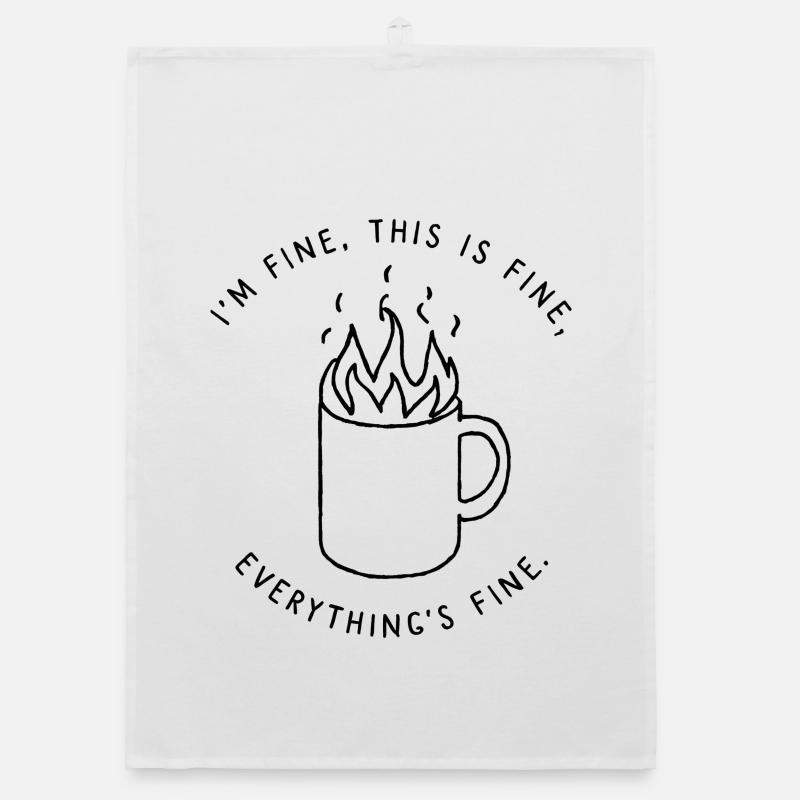 I’m Fine Everything’s Fine Sticker Design Organic Geschirrtuch
