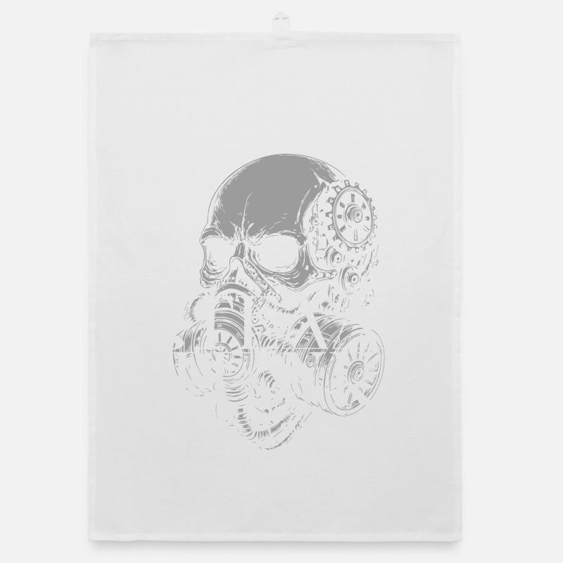 Steampunk Crâne Gearwork Torchon bio