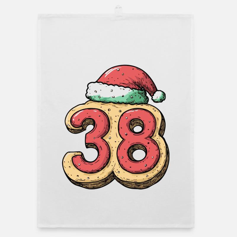 38 Number Biscuit Christmas Organic dish towel
