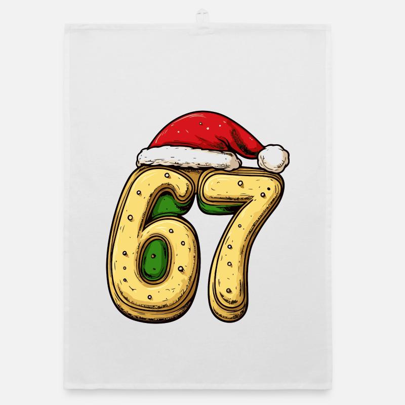 67 Number Biscuit Christmas Organic dish towel