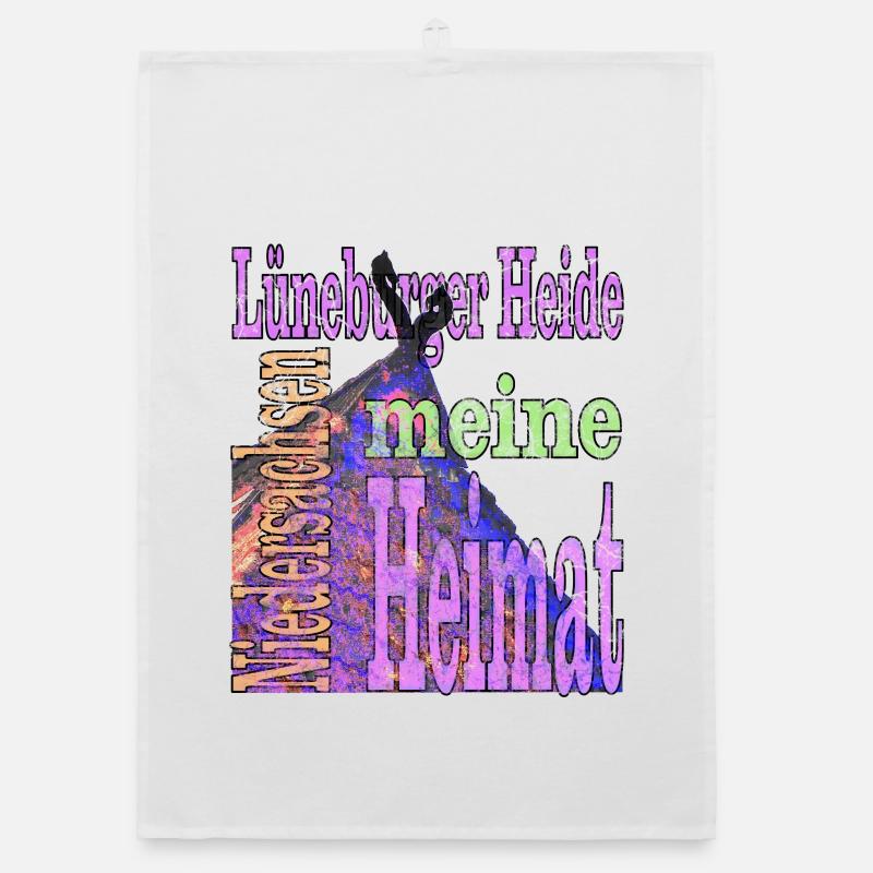 Lüneburger Heide mit Text Organic Geschirrtuch