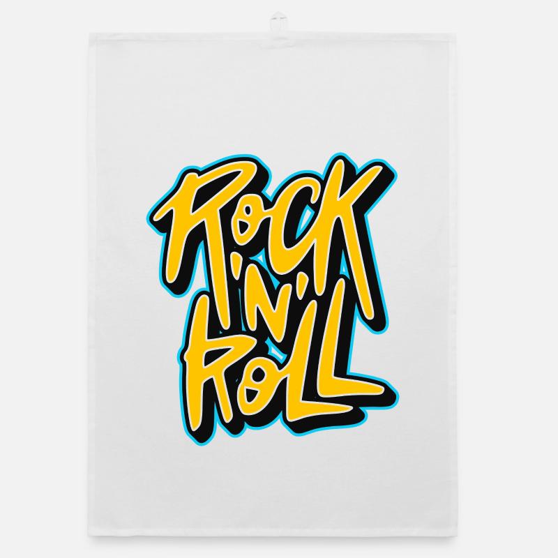 Logo du texte Graffiti Rock 'n' Roll Torchon bio