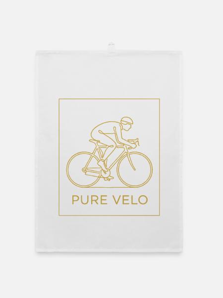 Pure Velo Gold Line Radfahrer - Organic Geschirrtuch - Weiß - Vorne