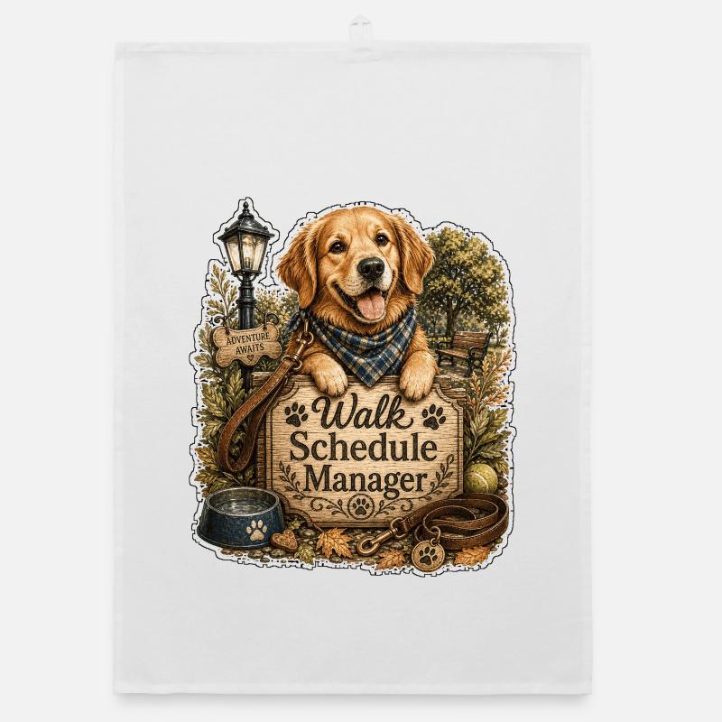 Walk Schedule Manager Dog Organic dish towel
