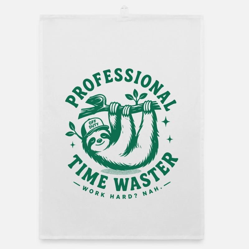 Professional Time Waster Sloth Organic Geschirrtuch