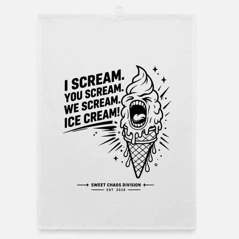 I Scream. You Scream. We Scream. Eiscreme. Organic Geschirrtuch