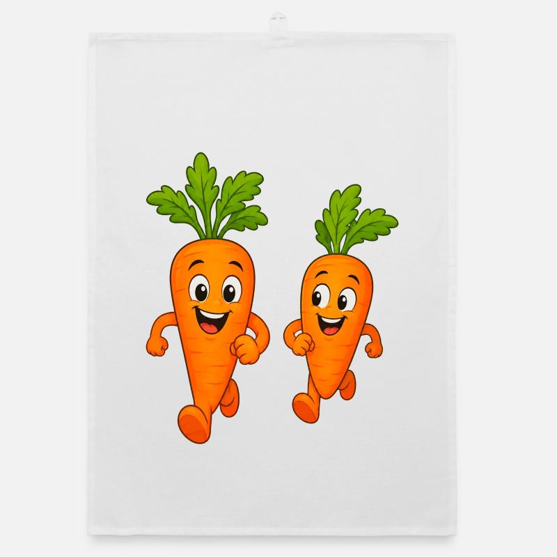 Carrots while jogging Organic dish towel