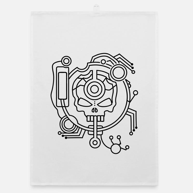 Crâne de mort cyber Skull comme circuit Torchon bio