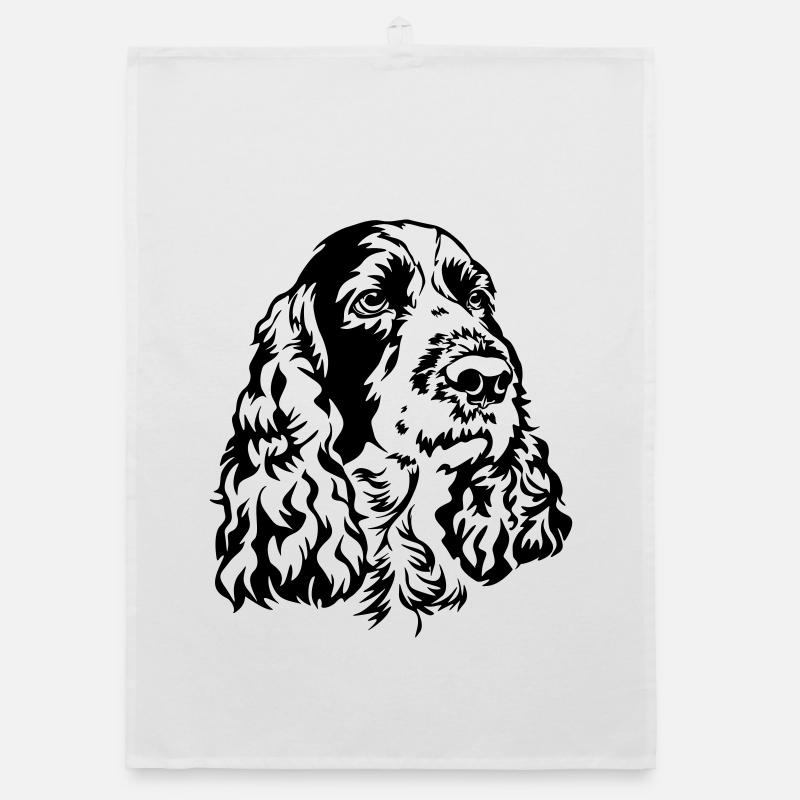 Englischer Springer Spaniel Kopf Organic Geschirrtuch