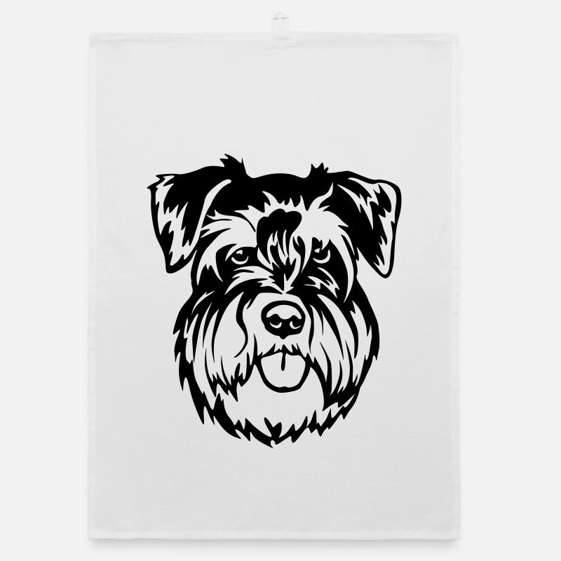 Miniature Schnauzer Head Organic dish towel