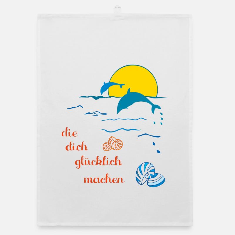 Glück, Delfine Organic Geschirrtuch
