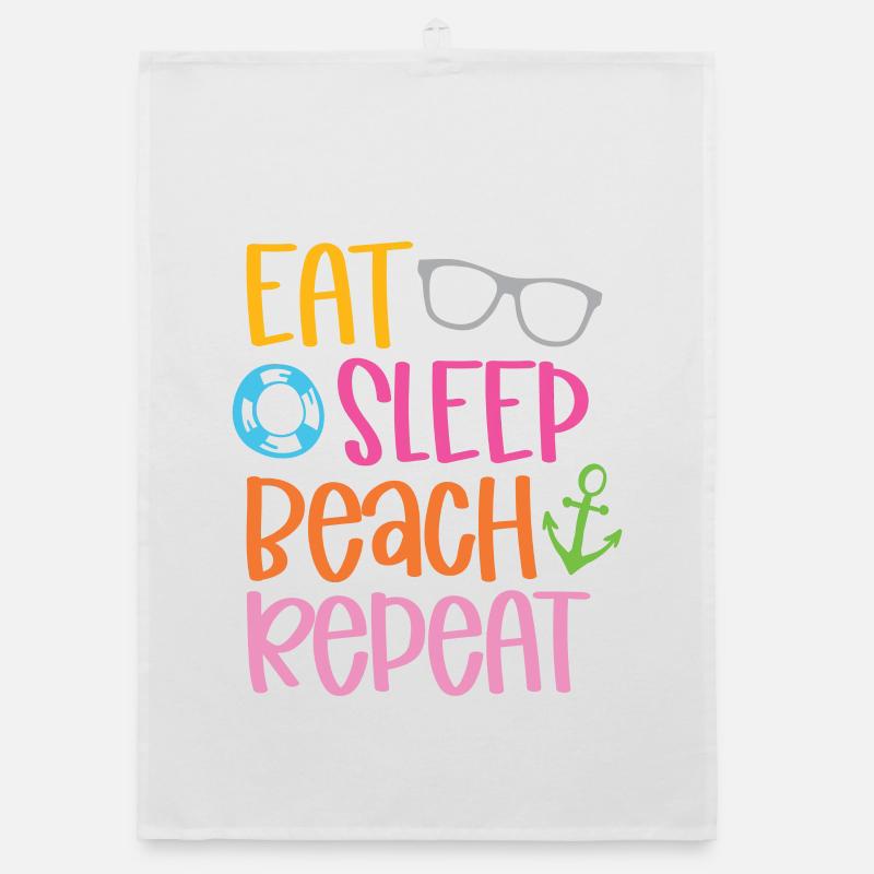 Eat Sleep Beach Repeat Organic dish towel