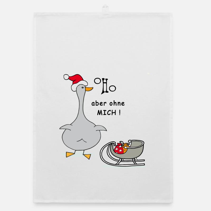 OH HO, Weihnachtsgans - Organic Geschirrtuch - Weiß