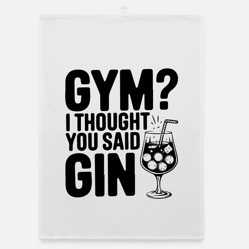 Fitnessstudio oder Gin? Lustiges Zitat Organic Geschirrtuch
